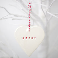 Handmade Ceramic Christmas Ornaments - Personalised Heart