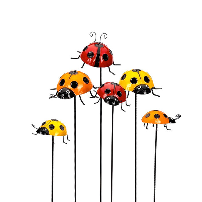 metal ladybug garden stakes