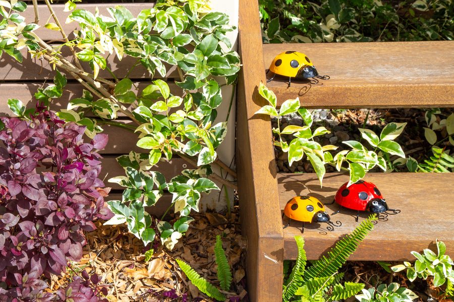 metal ladybug garden decorations