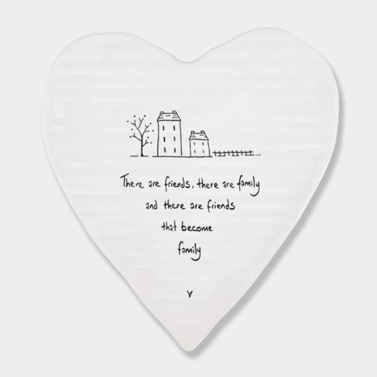 Porcelain Coaster - Heart - Family