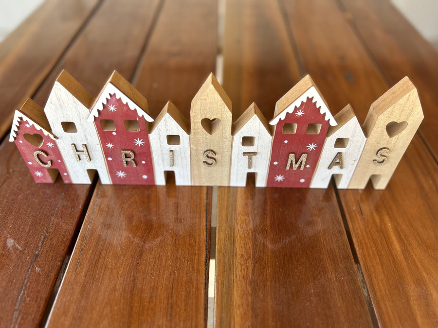 Christmas Wooden Houses Deco Sign