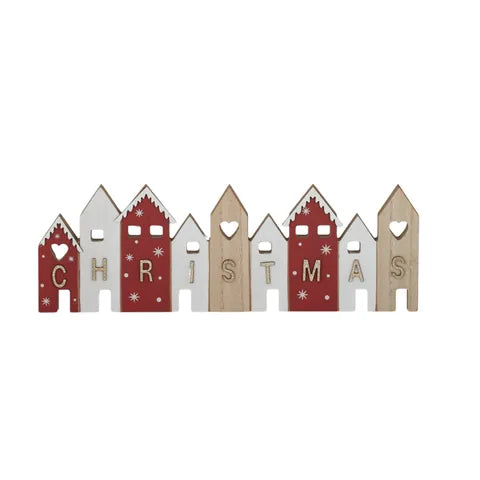 Christmas Wooden Houses Deco Sign