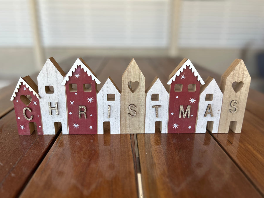 Christmas Wooden Houses Deco Sign