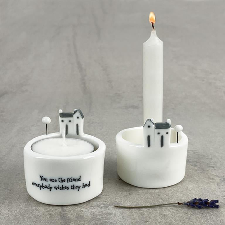 Porcelain  Tea Light/Candle Holder - House