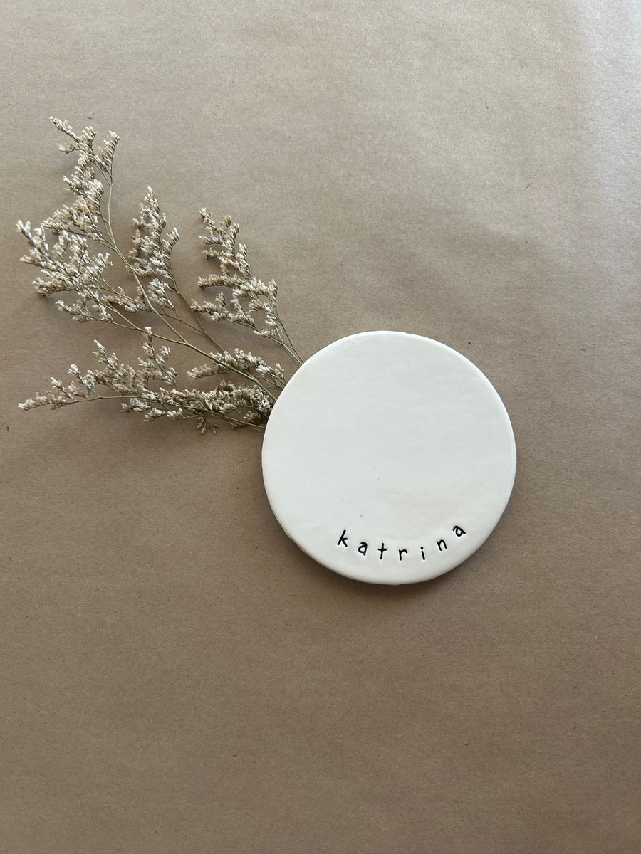 Handmade Ceramic Coaster - Personalised