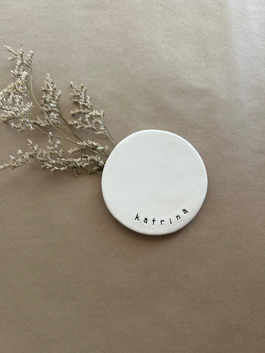 Handmade Ceramic Coaster - Personalised