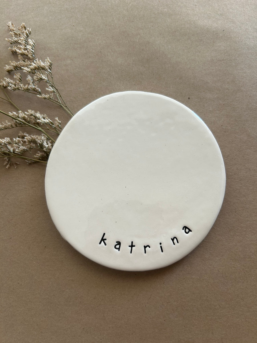 Handmade Ceramic Coaster - Personalised