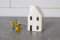 east of india, porcelain tea light house,  tea light candle holder, tea light candle house