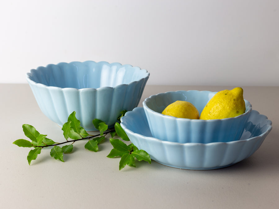 bowl, small bowl, bowl powder blue, bell bowl small serving porder blue, serving bowl