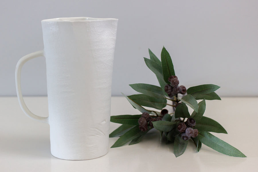Flax Linen Water Jug 22cm - White
